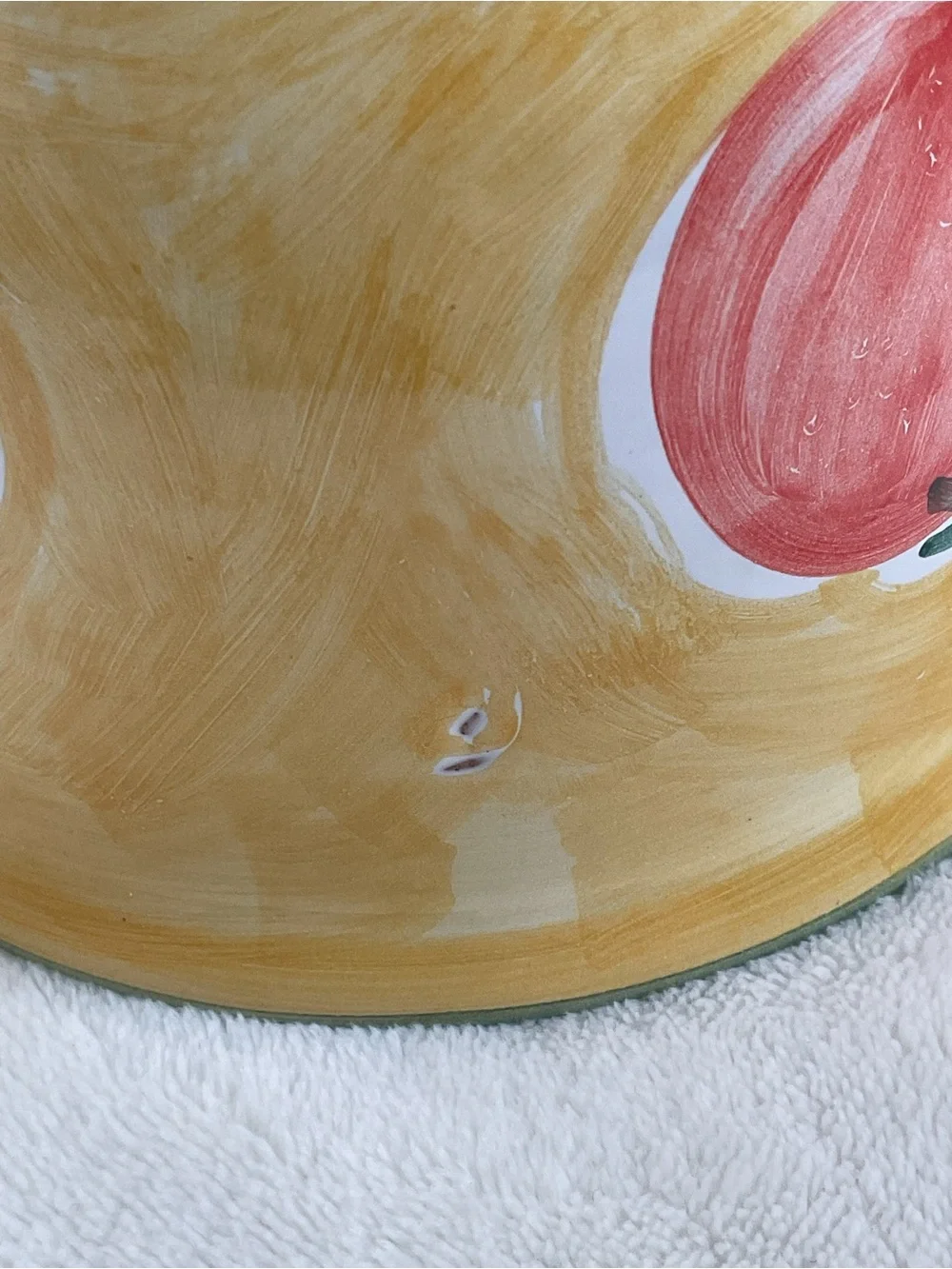 Vintage Pottery Barn Italy Hand Painted Tomato Serving Bowl Tuscan Farmhouse